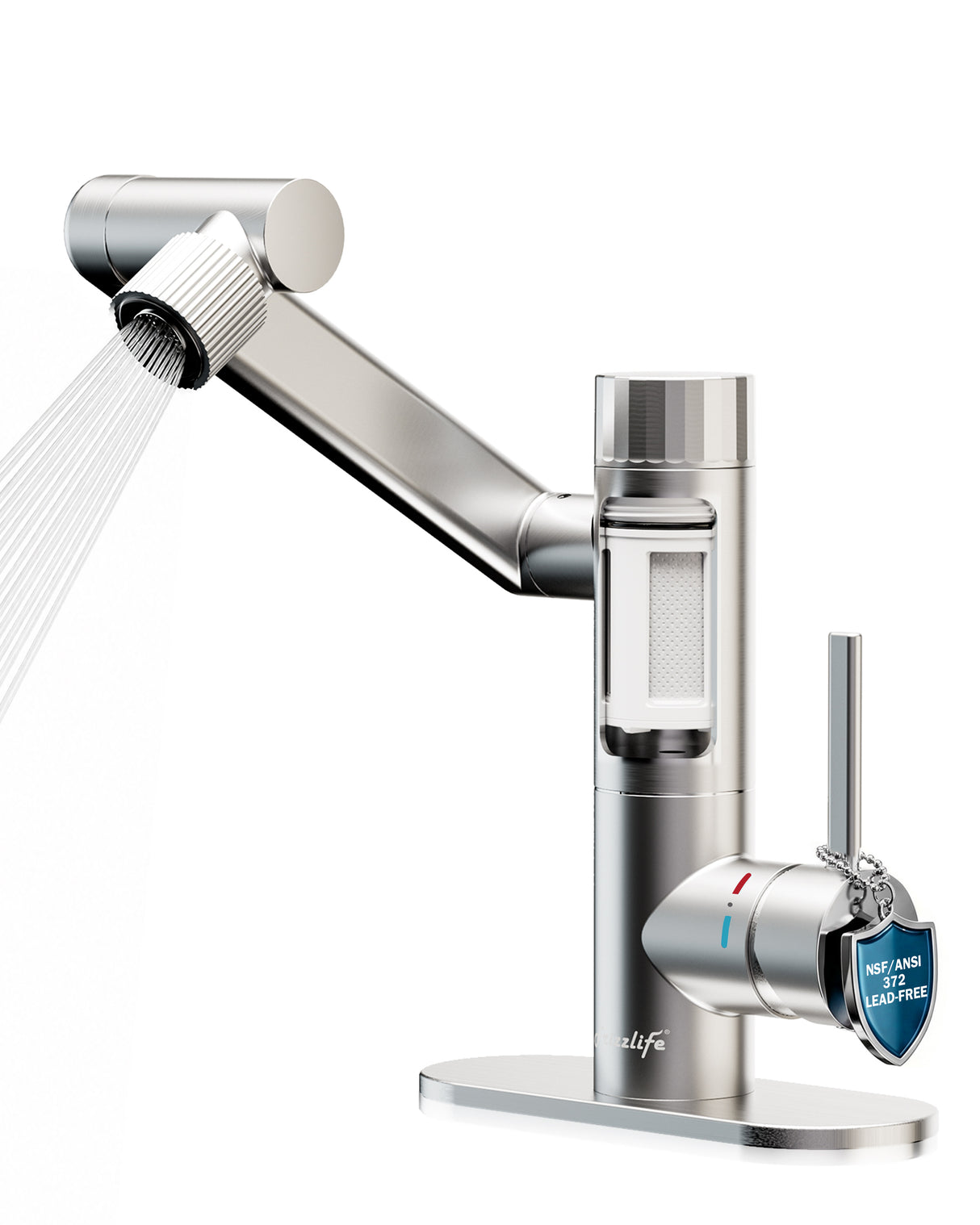 Frizzlife MF1080-S Series Bathroom & Kitchen Faucet with Water Filter, Brushed Nickel