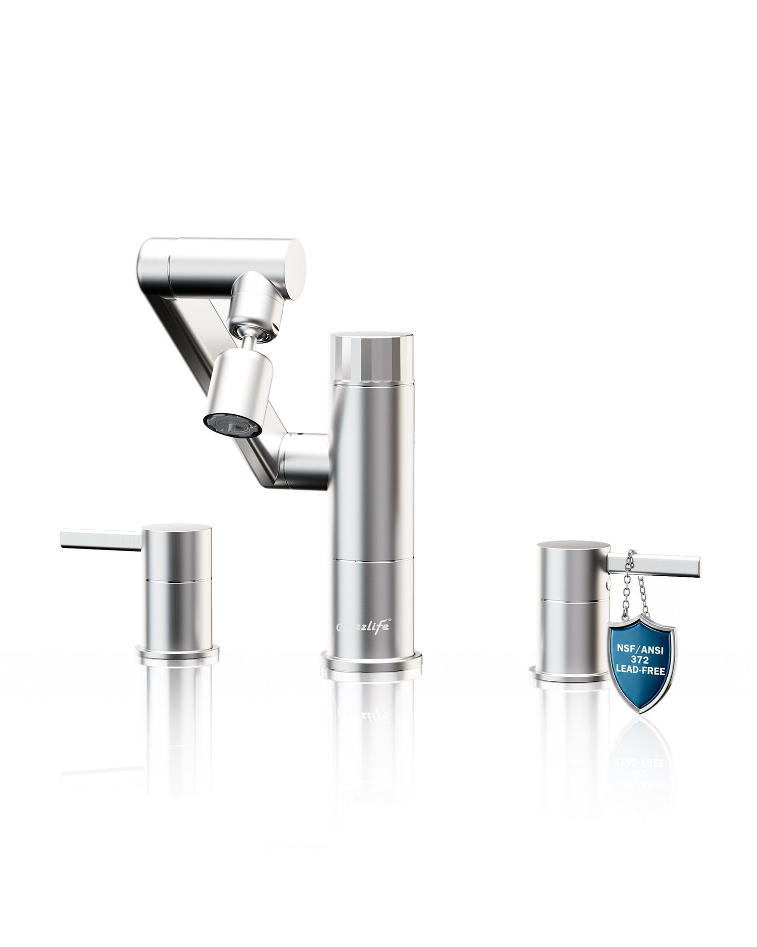 Frizzlife MF1080-X Series Bathroom & Kitchen Faucet with Water Filter, Brushed Nickel, 360° Swivel Aerator