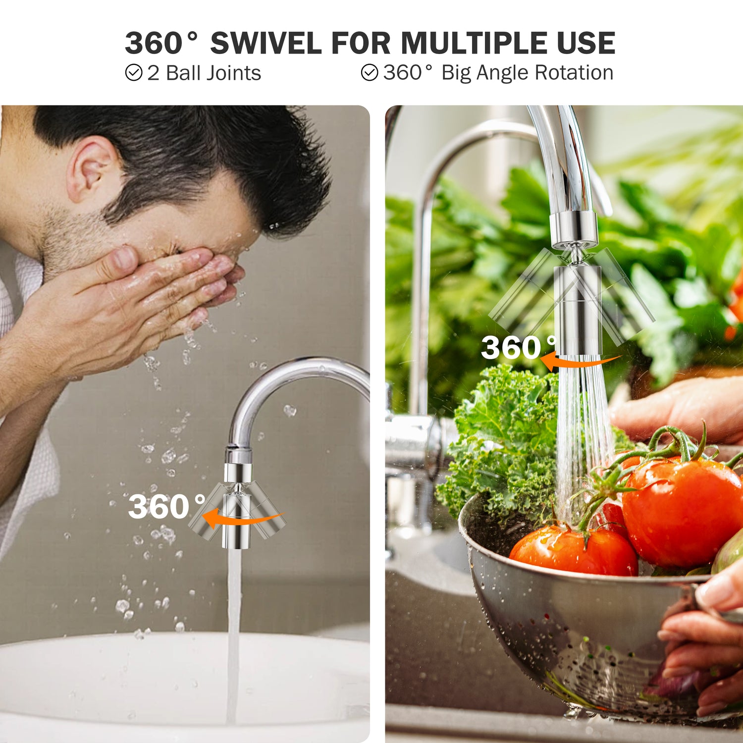 Frizzlife 360° Swivel Faucet Aerator Extender, FD360