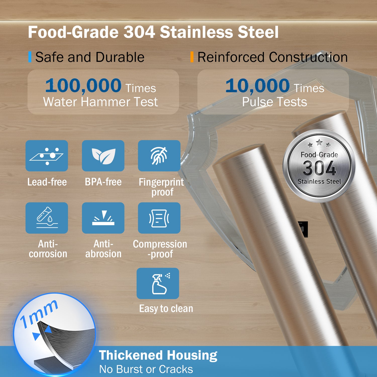 Frizzlife UDS99 Under Sink Water Filter System, 8-Stufen-Direktanschluss Wasserfiltration, 0,5 Mikron reduzieren 99,99% Blei, Chlor, Schwermetalle, schlechten Geschmack, NSF-zertifizierte Elemente, Edelstahl