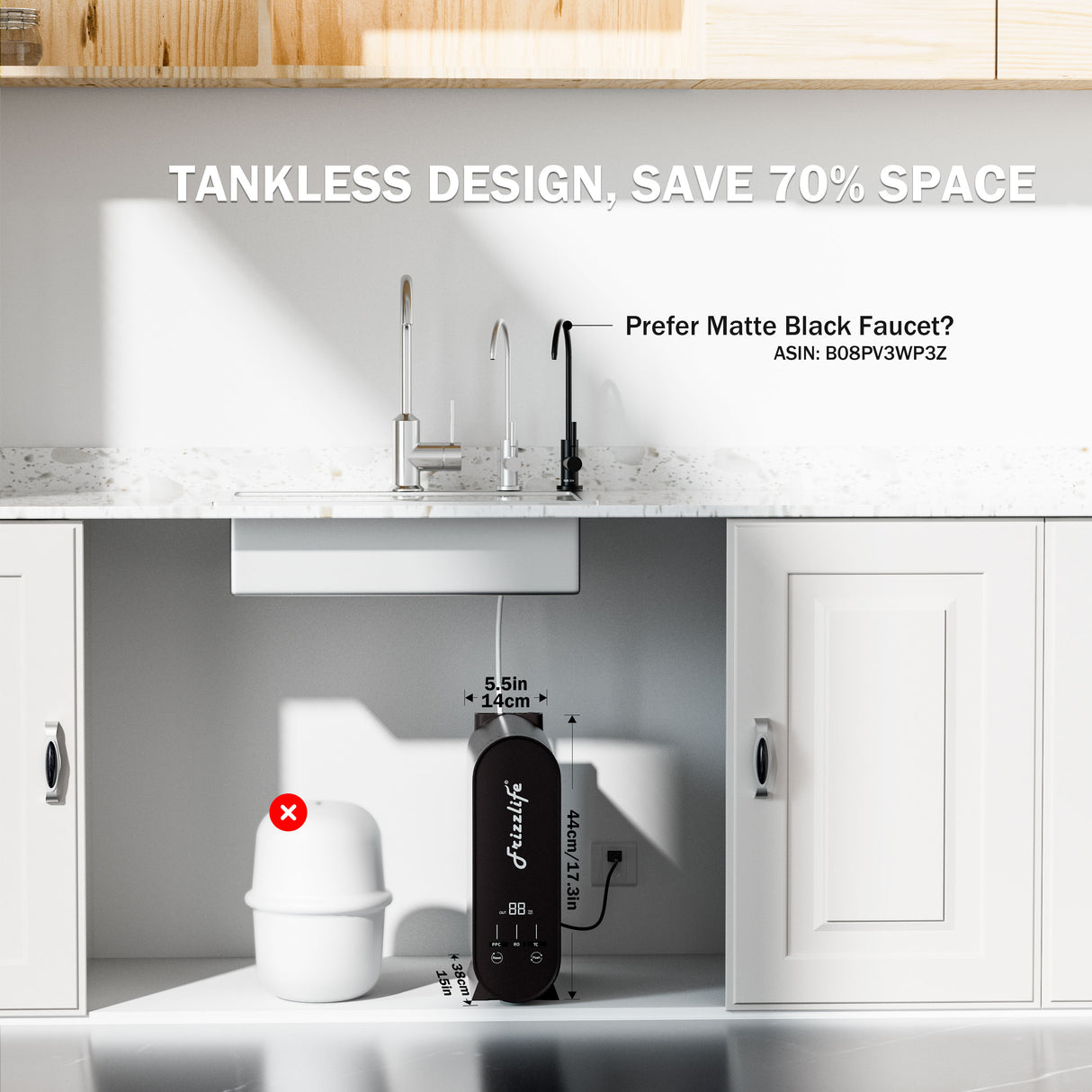 Frizzlife 600 GPD Tankless Reverse Osmosis System, PX600-Black