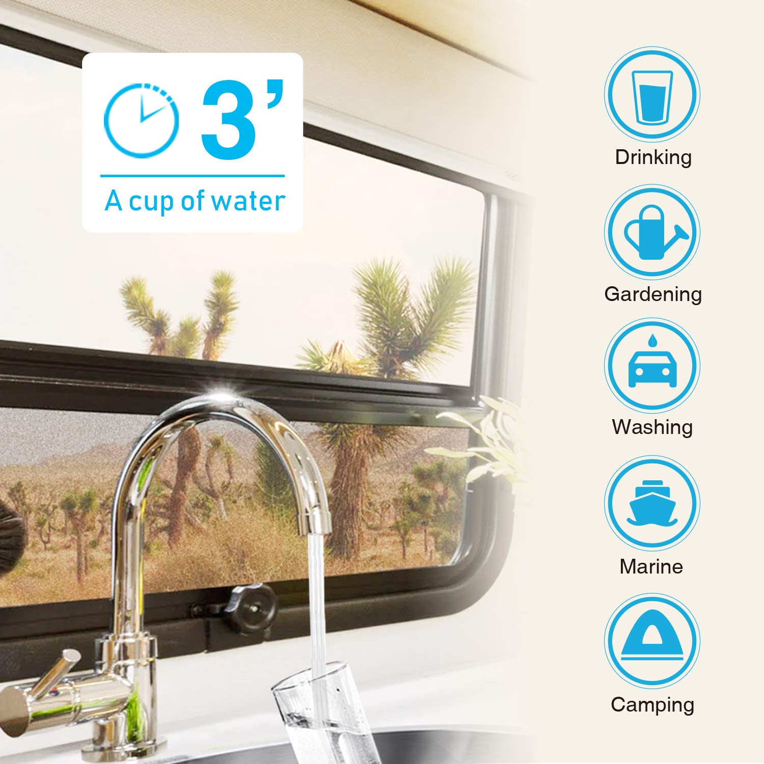 Filtro de agua FRIZZLIFE MV99 RV, certificado NSF 42 y 53