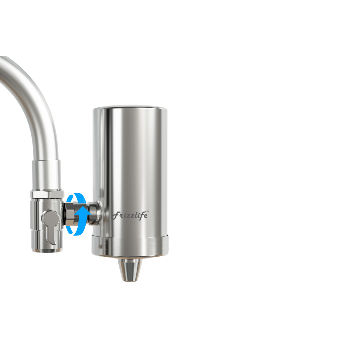 Frizzlife FS99 Water Filter for Sink Faucet, Certified Reduce 99.9% Lead,Heavy Metal For Skin Care, 360° Rotating&304 Stainless Steel Tap Water Purifier for Kitchen/Bathroom, With 2 Filter Replacement
