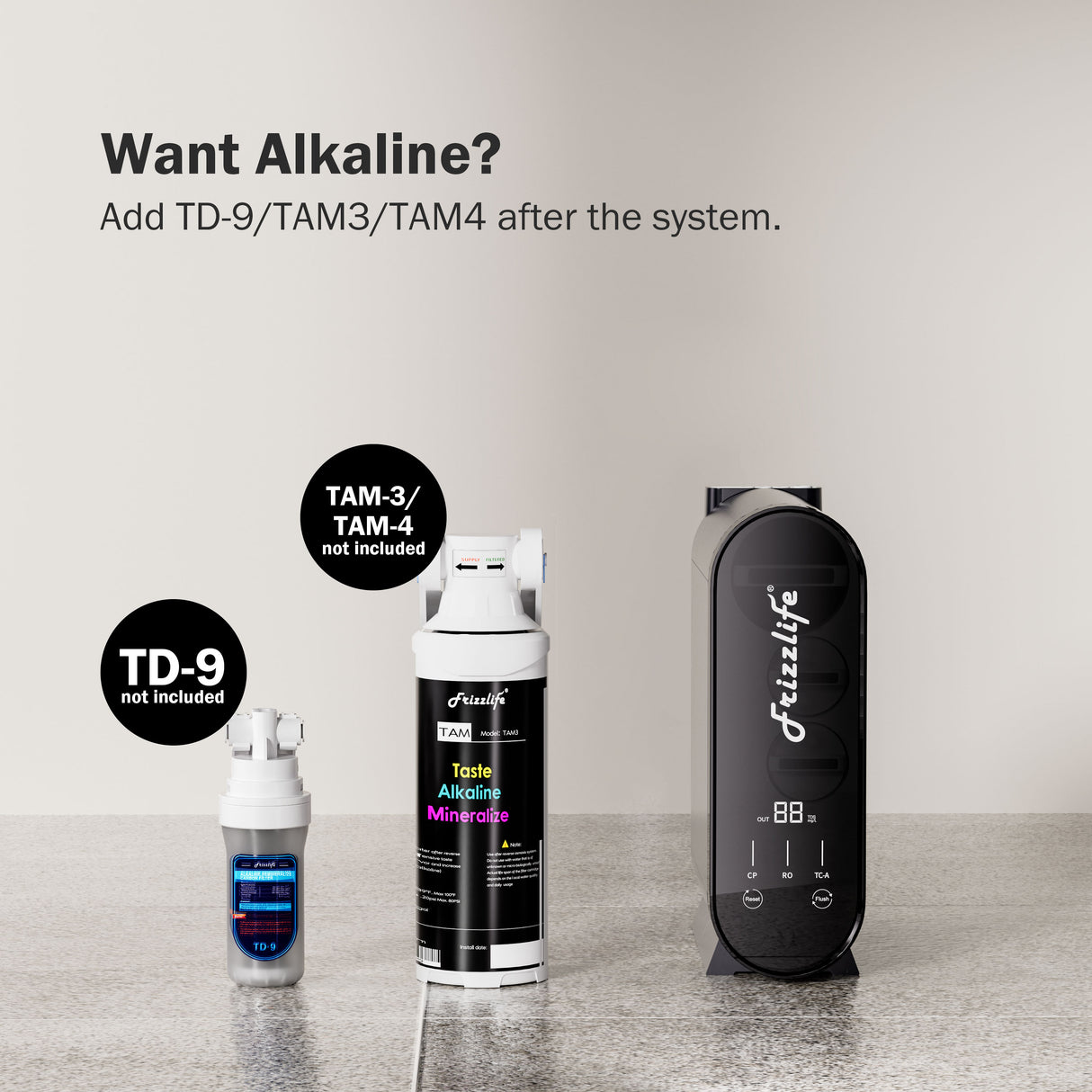 Frizzlife 600 GPD Tankless Reverse Osmosis System, PX600-Black