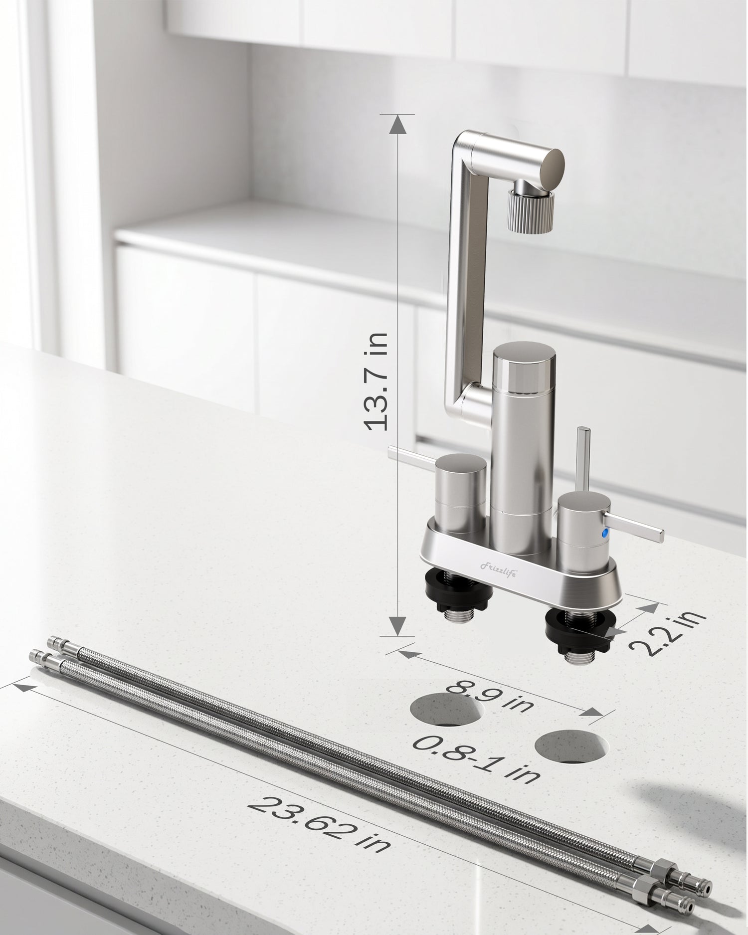Frizzlife MF1080-D Series Bathroom & Kitchen Faucet with Water Filter, Brushed Nickel