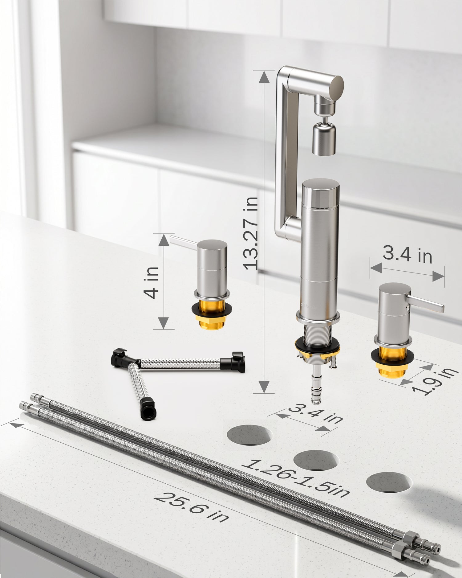 Frizzlife MF1080-X Series Bathroom & Kitchen Faucet with Water Filter, Brushed Nickel, 360° Swivel Aerator
