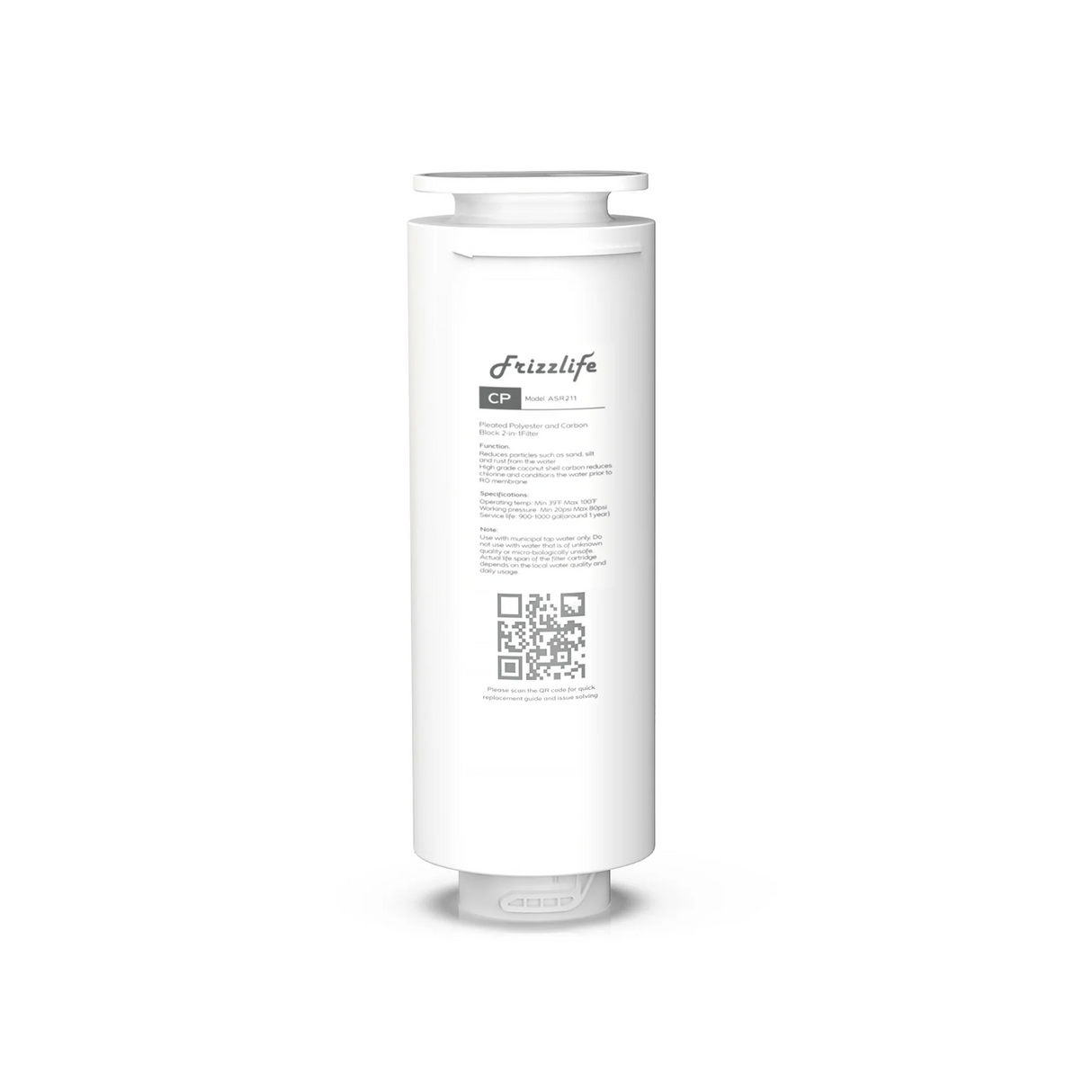 Frizzlife ASR211 Replacement Filter Cartridge For PD600-TAM3, PD400, PD500, PD800-TAM4 Reverse Osmosis System (1st Stage)