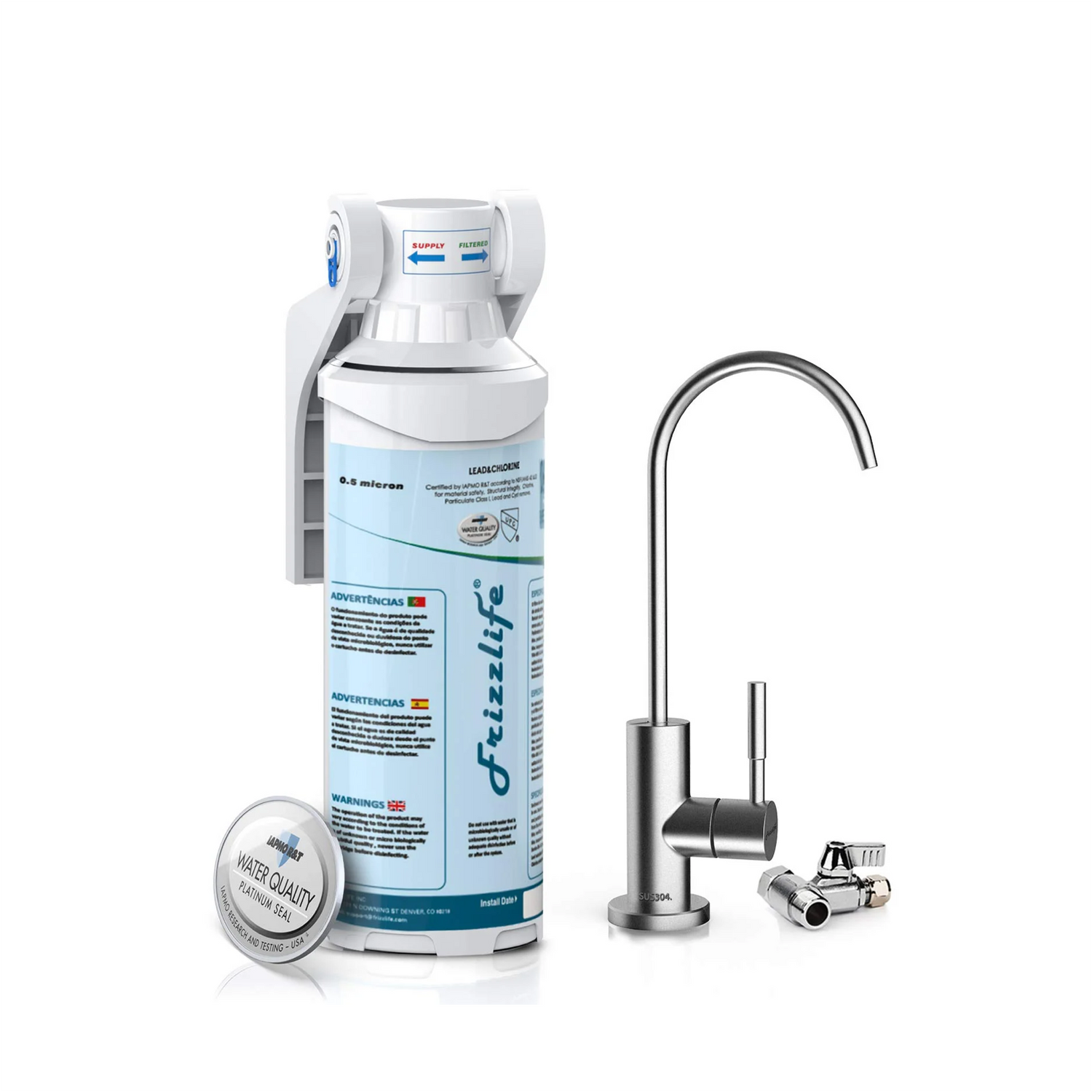 Frizzlife MP99 Untertisch-Wasserfilter mit Trinkwasserhahn