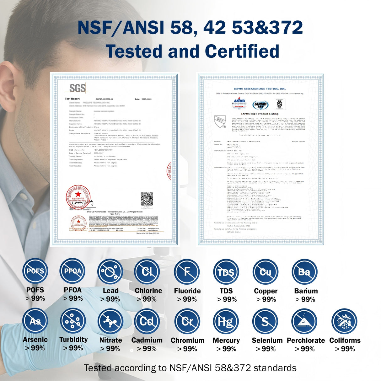Frizzlife 600 GPD Système d'eau par osmose inverse sans réservoir avec alcaline et reminéralisation, PD600-TAM3