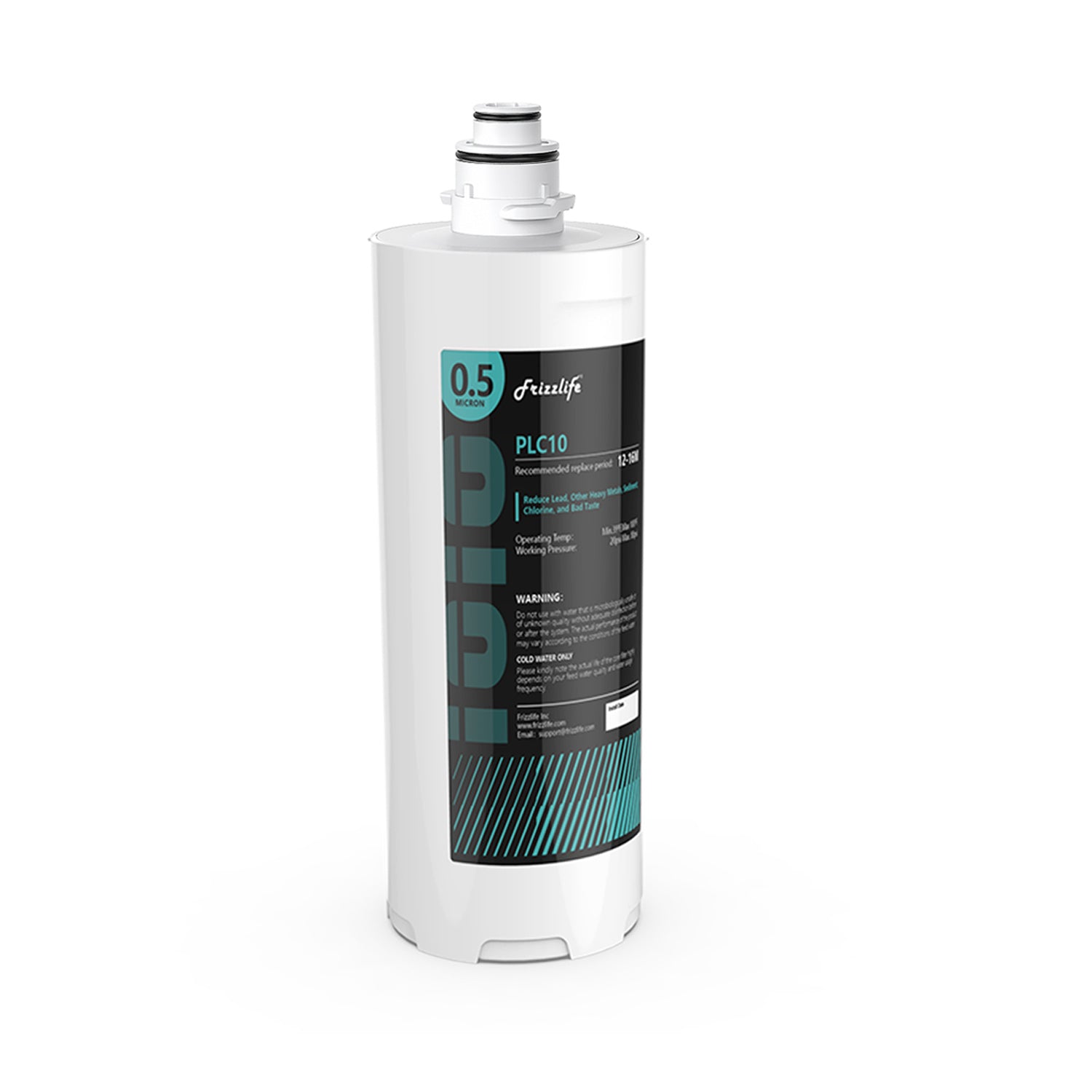 Frizzlife SW10-HF Kit de boîtier de rechange avec cartouche filtrante PLC10 à l'intérieur - Pour les systèmes de filtration d'eau sous évier SW10 et SW10F