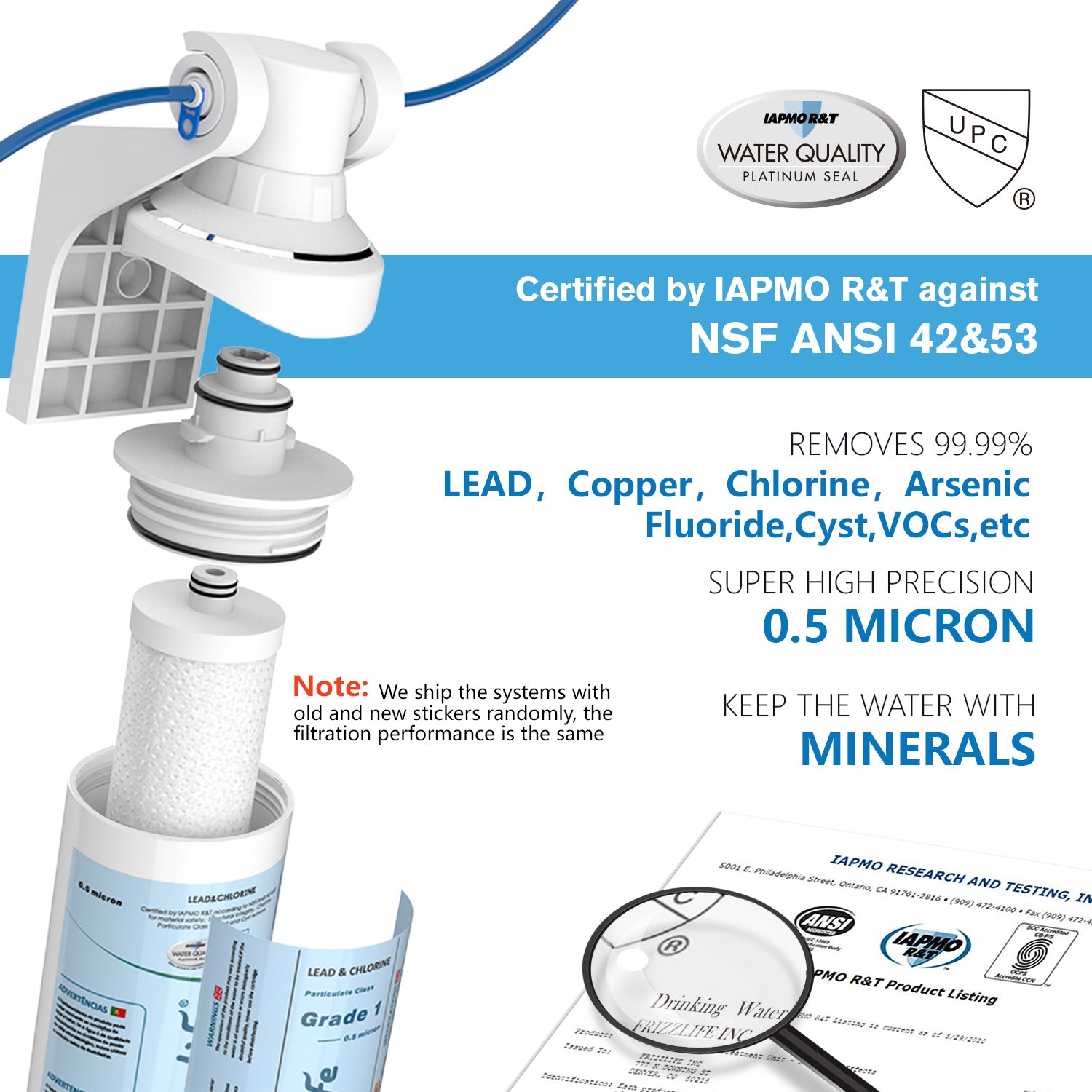 Frizzlife MP99 Untertisch-Wasserfilter mit Trinkwasserhahn
