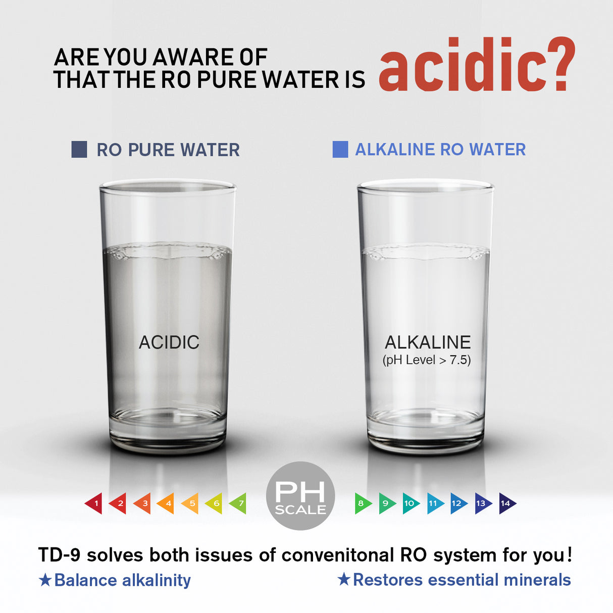 Frizzlife TD-9 Remineralización alcalina debajo del filtro de agua en línea del fregadero - Filtro posterior para sistema de ósmosis inversa RO