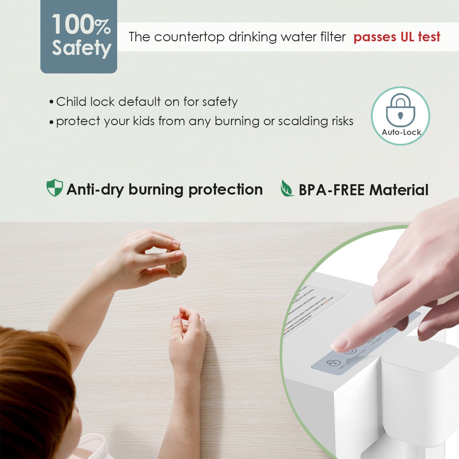 Frizzlife T900 Countertop Water Filtration System, Instant Hot Water Filter Dispenser, 4 Temperatures, Zero Installation, 1 Filter Included