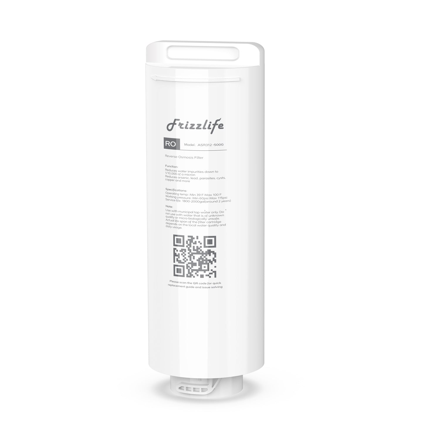 【Pre Order-US】FRIZZLIFE ASR312-500G RO Replacement Filter Cartridge for PX500, PX500-A (2nd Stage)