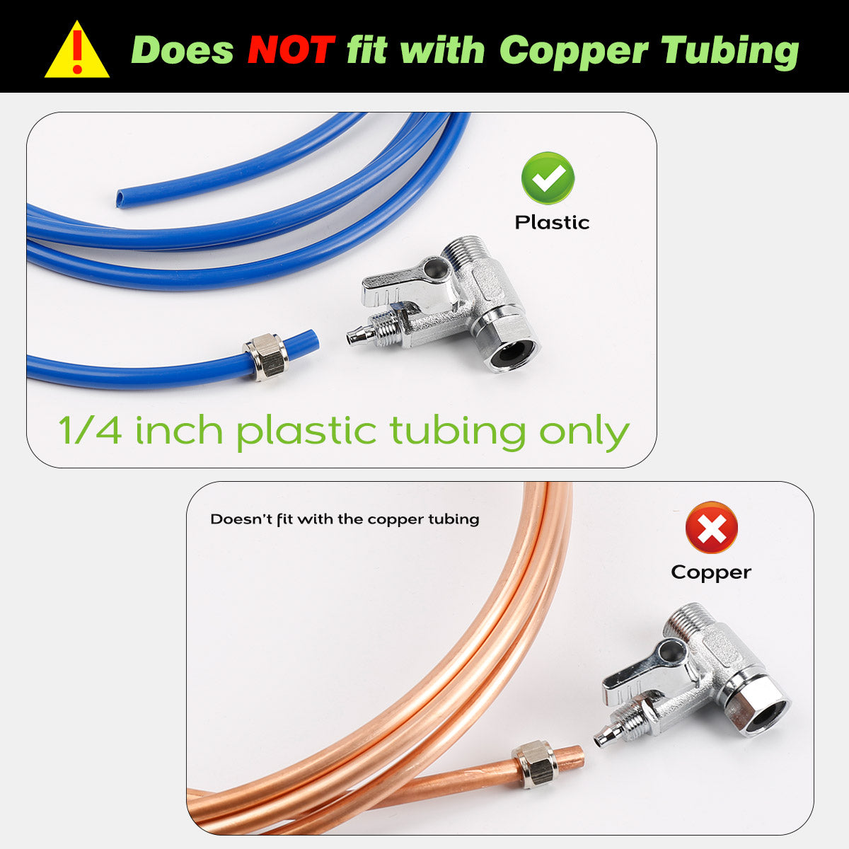 Frizzlife Brass Feed Water Adapter for RO Water Filters, Ice Maker-3/8