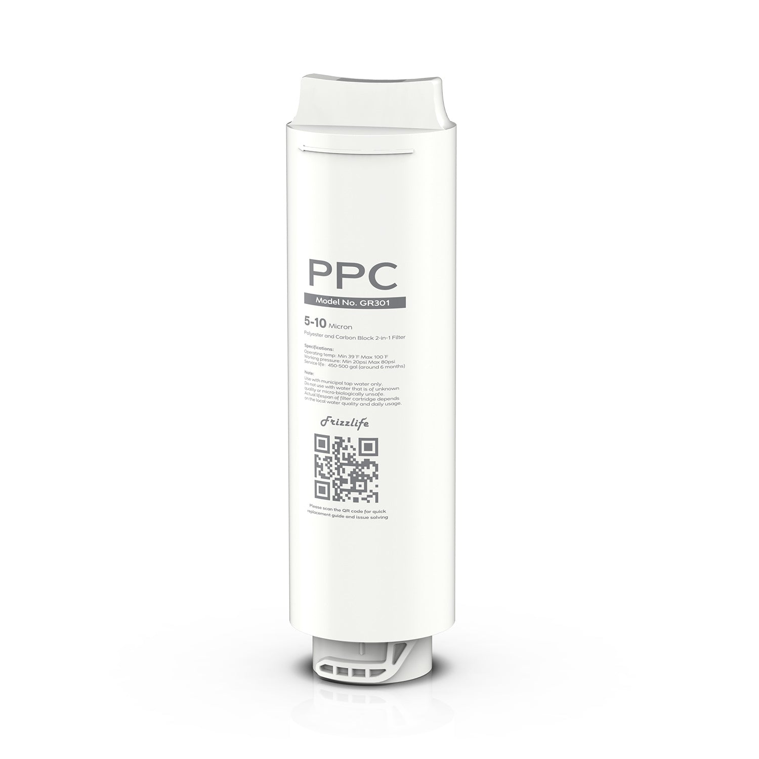 Frizzlife GR301 Cartouche filtrante de rechange (PPC) pour filtre à eau à ultra-filtration GX99