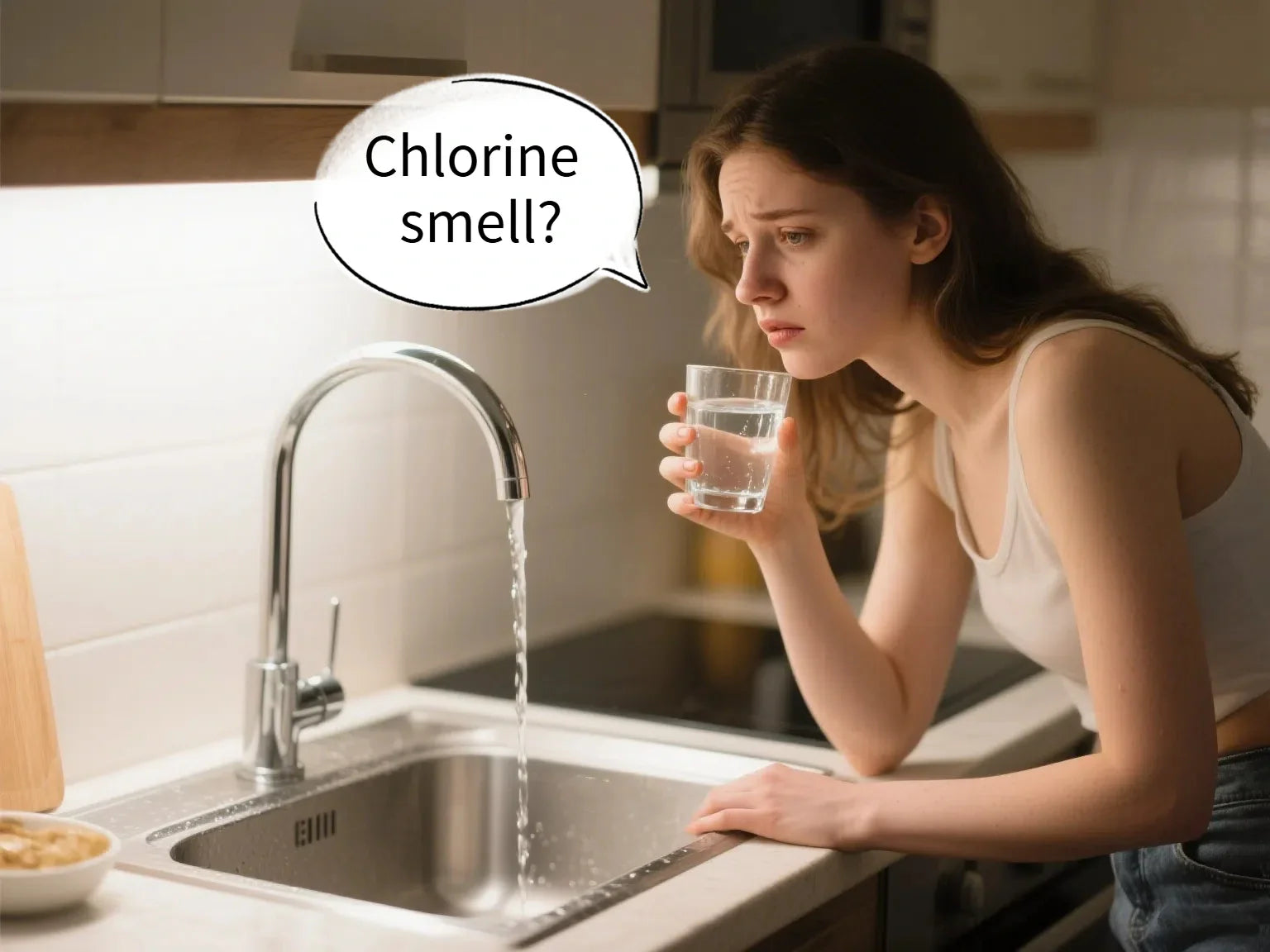 chlorine smell in water
