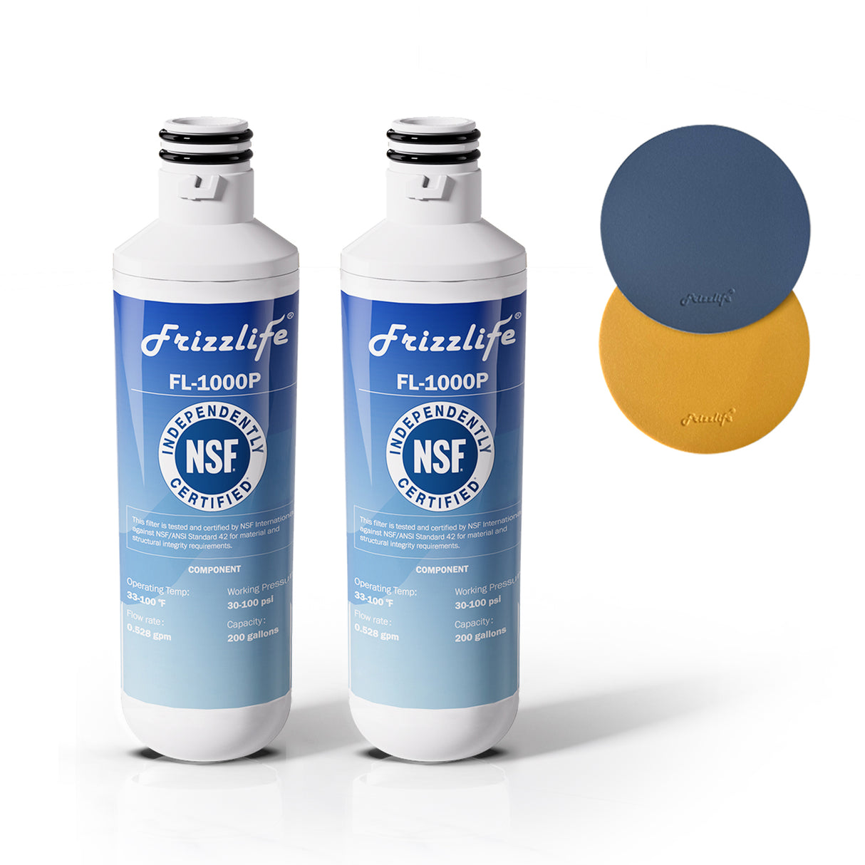 Frizzlife LT1000P Refrigerator Water Filter Replacement for LG LT1000P/PC/PCS, ADQ74793501, ADQ75795105, AGF80300704, NSF Certified Fit the Original Brand, Leak-proof Design