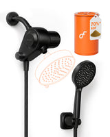 Frizzlife Dual-Outlet Black Shower Filter with 3-Mode Handheld – K45+HS04-B
