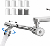 Frizzlife Splash-proof Sink Faucet Extender with Filter, Certified Reduce 99% Chlorine, 1080° Rotating Tap Aerator, 3 Modes Spray Attachment for kitchen/Bathroom/Toddlers, Extra Extension