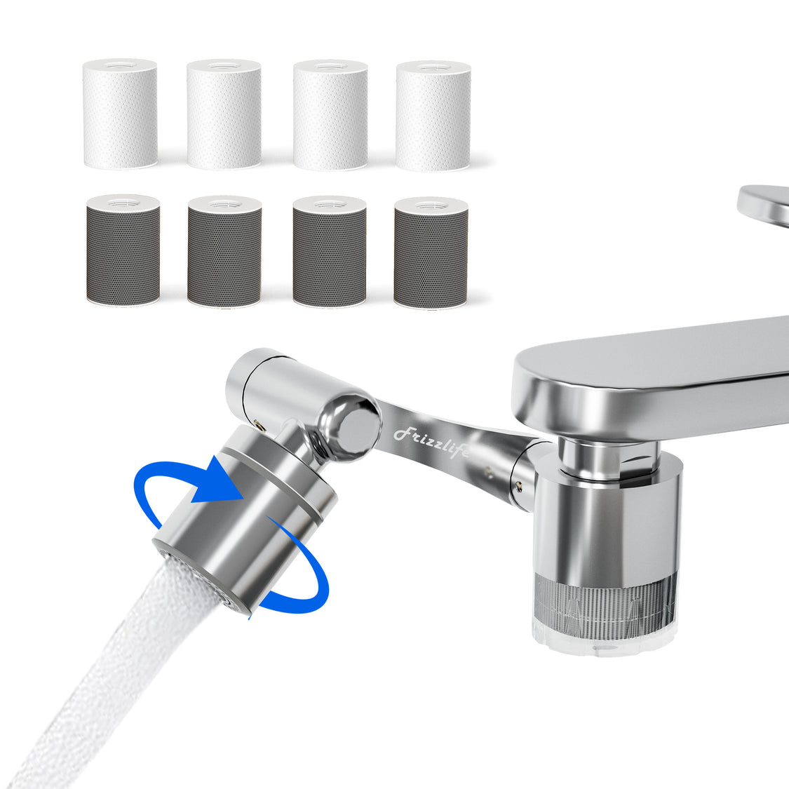 Frizzlife FF1440 rotating faucet extender with water filter