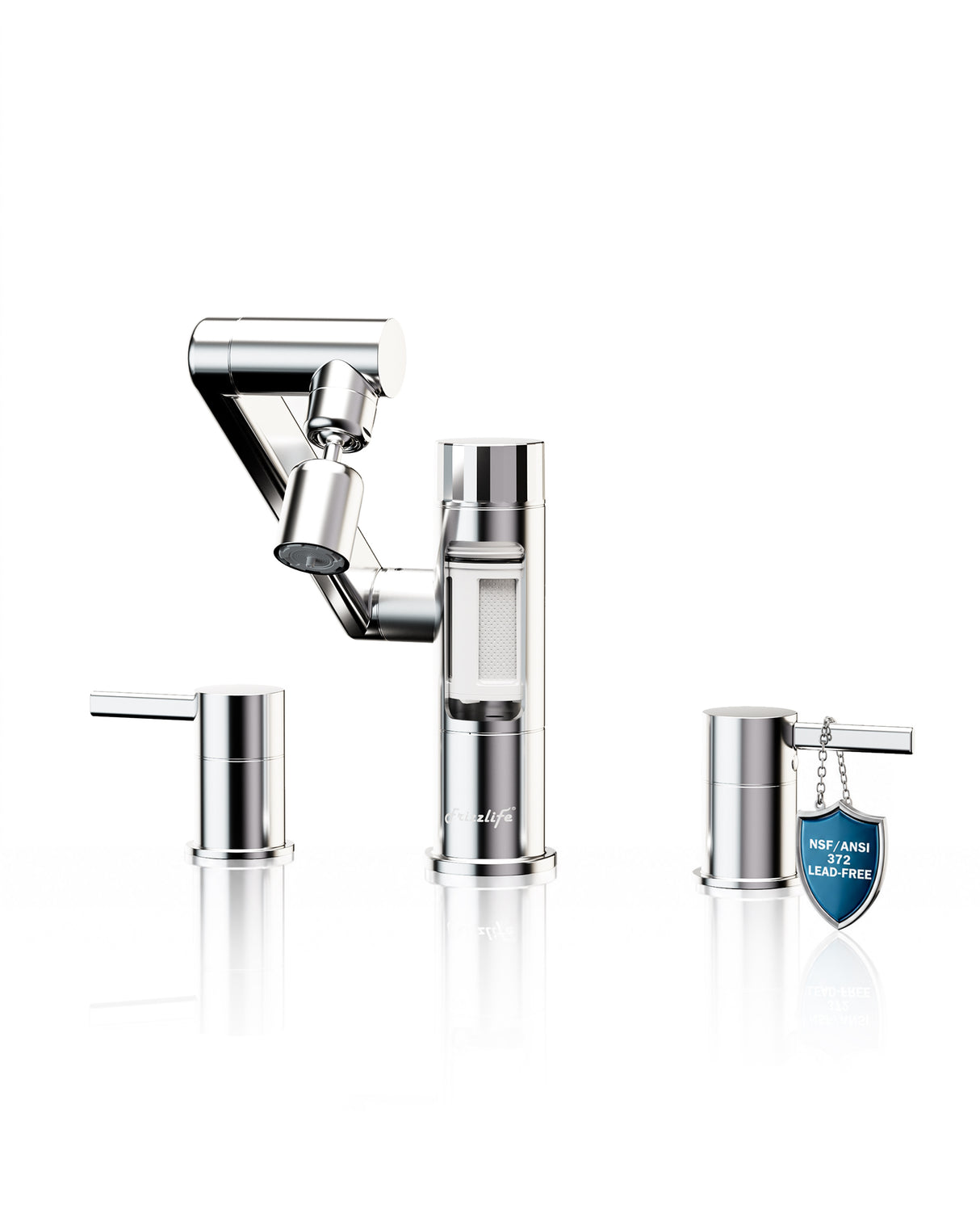 Frizzlife MF1080-X Series Bathroom & Kitchen Faucet with Water Filter, Polished Chrome, 360° Swivel Aerator