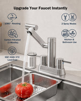 Frizzlife MF1080-D Series Bathroom & Kitchen Faucet with Water Filter, Brushed Nickel