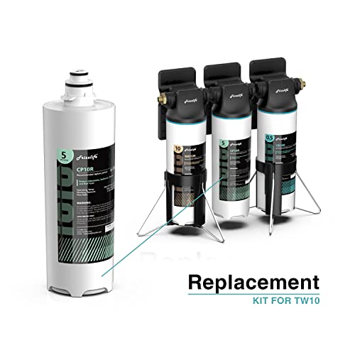 Frizzlife CP10R-HF Replacement Housing Kit With CP10R Filter Cartridge Inside - The 2nd Stage For TW10 Under Sink Water Filter Systems