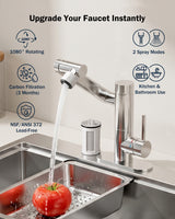 Frizzlife MF1080-S Series Bathroom & Kitchen Faucet with Water Filter, Polished Chrome