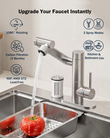 Frizzlife MF1080-S Series Bathroom & Kitchen Faucet with Water Filter, Brushed Nickel
