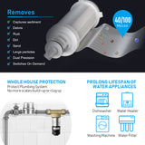Frizzlife 40&100 Micron Spin Down Sediment Filter with Built-in Scraper, Reusable Whole House Pre-Filter for City/Well Water, Washing Machine, Flushable Filtration, 1"&3/4" NPT, BPA Free, JB40-100