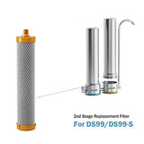 Cartouche filtrante de remplacement Frizzlife DSF02 (2e étage) pour système de filtre à eau en acier inoxydable de comptoir DS99/DS99-S