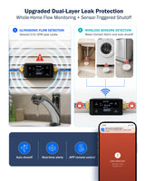 Frizzlife Smart Water Monitor & Automatic Shutoff with 3 Leak Sensors, LPG365-P-3S