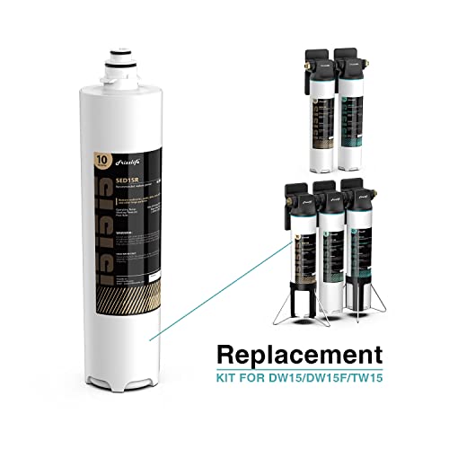 Frizzlife SED15R-HF Replacement Housing Kit With SED15R Filter Cartridge Inside - For DW15, DW15F, TW15 Under Sink Water Filter Systems