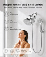 Frizzlife Dual Filtered Shower Head Combo, Rainfall Showerhead with Handheld, Both Heads Filtered, KDF-55 and Calcium Sulfite Filter, Reduces Chlorine, High Pressure, Ideal for Homes with Hard Water