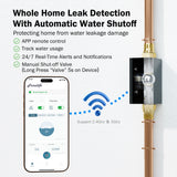 Frizzlife LP365-P Smart Water Monitor and Automatic Shutoff - 0.01 GPM Ultrasonic Micro Leak Detection, Wi-Fi / APP Control, Pressure+Flow Monitoring, 24/7 Water Usage Reports, Fits 3/4" and 1"