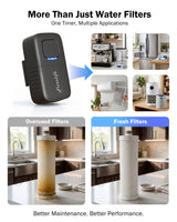 Frizzlife 3-Month Filter Reminder Timer, Filter Change Alert for Air Purifier Filters, Shower Filters, HVAC Filters & More, LED Indicator, Auto Countdown, Easy Reset