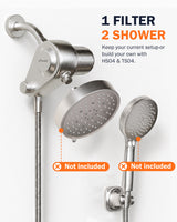 Frizzlife Dual-Outlet Brushed Nickel Shower Filter (Filter Only), K45-BN