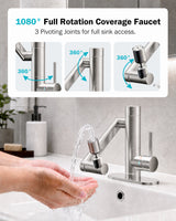 Frizzlife MF1080-S Series Bathroom & Kitchen Faucet with Water Filter, Brushed Nickel, 360° Swivel Aerator