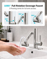 Frizzlife MF1080-S Series Bathroom & Kitchen Faucet with Water Filter, Brushed Nickel