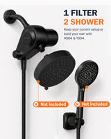 Frizzlife Dual-Outlet Matte Black Shower Filter (Filter Only), K45-B