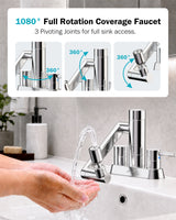 Frizzlife MF1080-D Series Bathroom & Kitchen Faucet with Water Filter, Polished Chrome, 360° Swivel Aerator