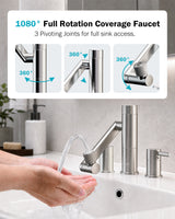 Frizzlife MF1080-X Series Bathroom & Kitchen Faucet with Water Filter, Brushed Nickel
