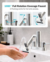 Frizzlife MF1080-D Series Bathroom & Kitchen Faucet with Water Filter, Brushed Nickel, 360° Swivel Aerator