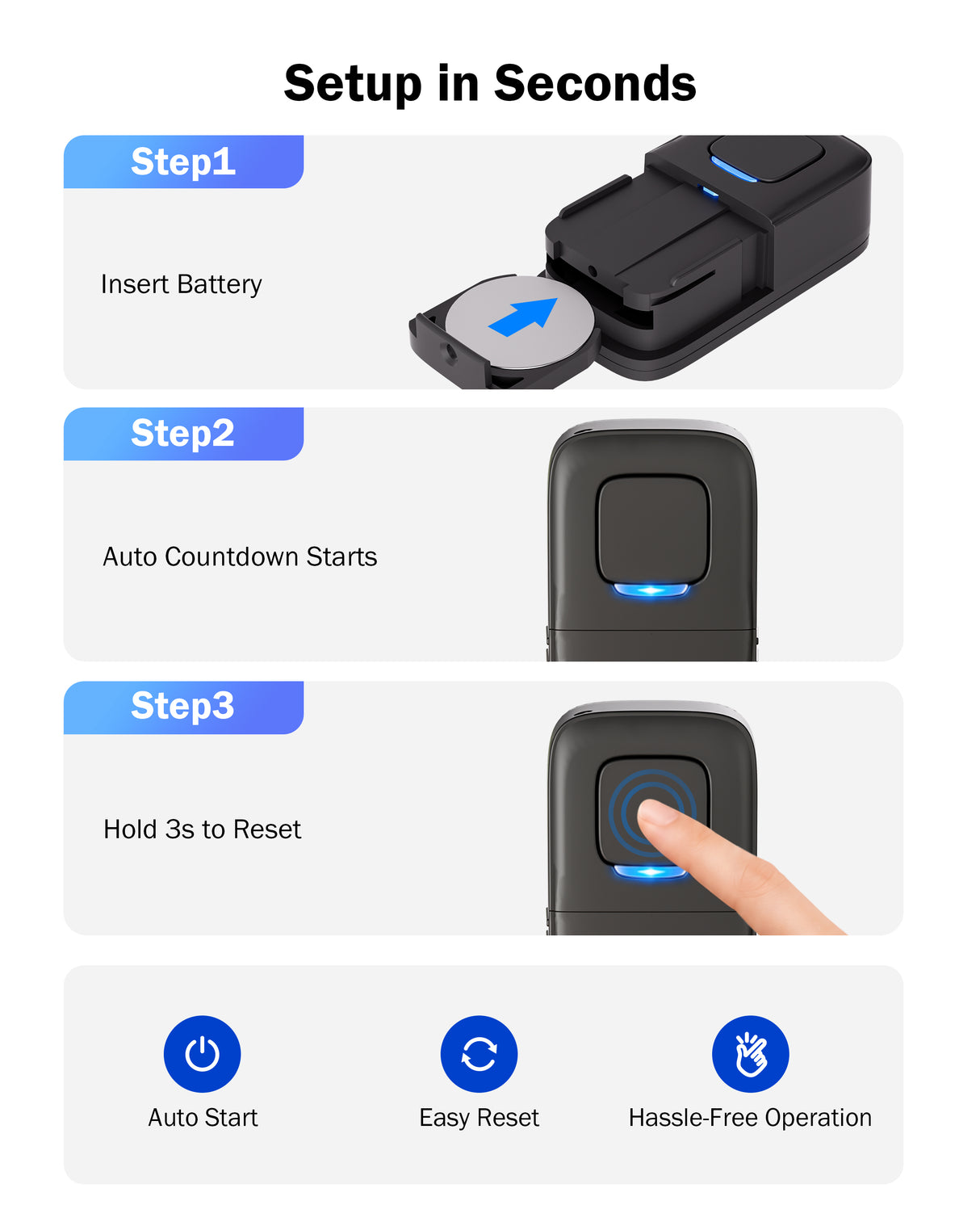 Frizzlife 3-Month Filter Reminder Timer, Filter Change Alert for Air Purifier Filters, Shower Filters, HVAC Filters & More, LED Indicator, Auto Countdown, Easy Reset