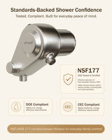 Frizzlife Dual-Outlet Shower Filter, Keeps Existing Fixed and Handheld Shower Heads, Both Showerhead Get Filtered Water, 210g KDF-55 and Calcium Sulfite, Reduces Chlorine, High Flow,Heads Not Included