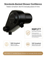Frizzlife Dual-Outlet Shower Filter, Keeps Existing Fixed and Handheld Shower Heads, Both Showerhead Get Filtered Water, 210g KDF-55 and Calcium Sulfite, Reduces Chlorine, High Flow,Heads Not Included