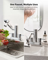 Frizzlife MF1080-D Series Bathroom & Kitchen Faucet with Water Filter, Brushed Nickel, 360° Swivel Aerator