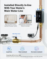 Frizzlife Smart Water Monitor & Automatic Shutoff System with 3 Leak Sensors,  LPG365-3S