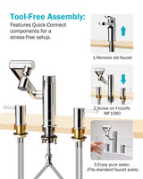 Frizzlife MF1080-X Series Bathroom & Kitchen Faucet with Water Filter, Polished Chrome, 360° Swivel Aerator